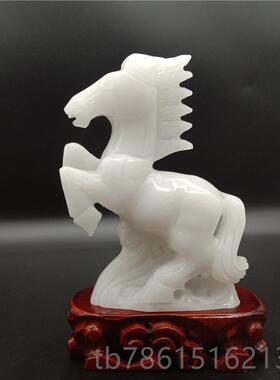 高档白玉十二生肖摆件鼠牛虎兔工蛇马羊猴鸡饰狗猪客厅办公龙室装