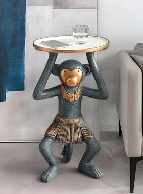 猴子落地大摆件创意北欧电视柜托盘沙发玄关旁边轻奢家居软装饰品