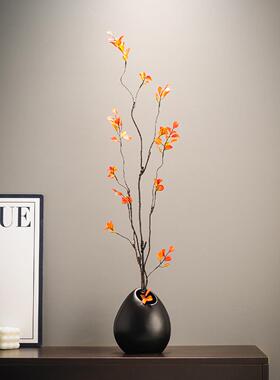 时来运转入户玄关壁龛摆件插花细长花瓶客厅电视柜新年高级感装饰