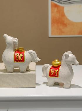 马上有钱摆件客厅玄关电视酒柜装饰品办公室轻奢高档乔迁开业礼物