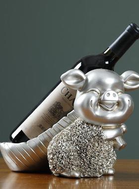 简约现代轻奢酒柜装饰品摆件家居饰品电视柜玄关红酒架子葡萄酒托