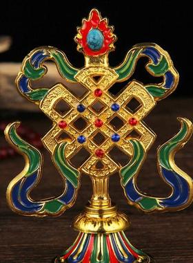 藏传用品尼泊尔合金八吉祥摆件密宗法器供品吉祥八宝佛像组合