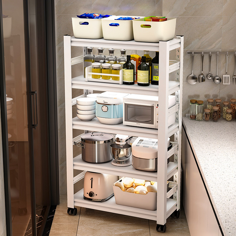 厨房置物架白色落地多功能微波炉烤箱锅架收纳架家用货架储物架子,淘宝优惠券,粉丝福利购,淘宝优惠卷
