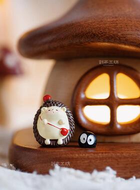 蘑菇房子小夜灯/实木充电LED小夜灯床头母婴哺乳儿童房装饰伴睡