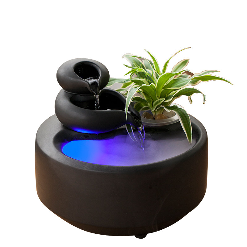 精选陶瓷流水摆件盆栽水培家居水景招财办公桌面客厅喷泉鱼缸乔迁,淘宝优惠券,粉丝福利购,淘宝优惠卷