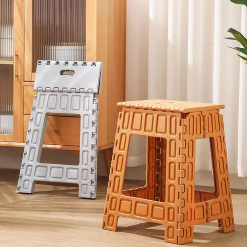 塑料加厚加高便携式折叠椅家用餐桌椅可叠放马扎凳高承重 - 图0