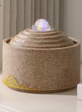 现代简约喷泉流水循环水景摆件客厅办公室聚宝盆风水球开 业乔迁