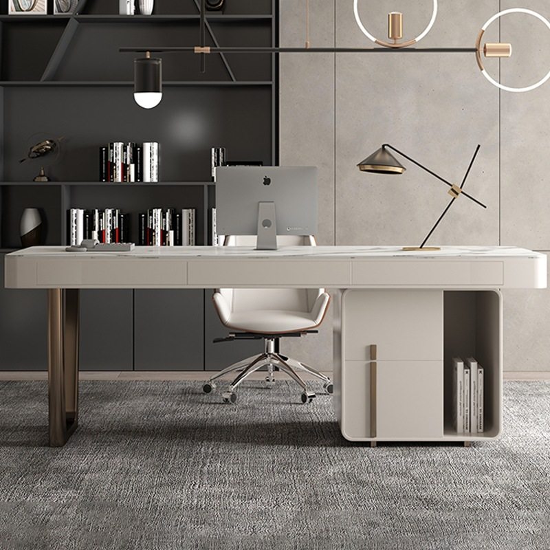 岩板书桌家用轻奢现代电脑桌椅套装组合书房写字台办公桌简约意式,淘宝优惠券,粉丝福利购,淘宝优惠卷