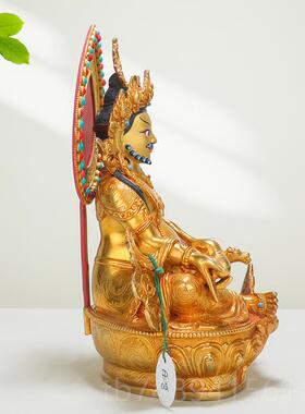 正品黄财7神佛尼像泊尔手工铜鎏金藏式民族风家用黄室内摆件财神