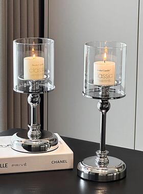 意式蜡烛烛台轻奢高档家居电视柜酒柜装饰客厅摆件现代办公室高级