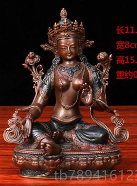 高档罗真意 绿度母佛像摆件黄铜母绿度车载多菩萨古救八难度母随
