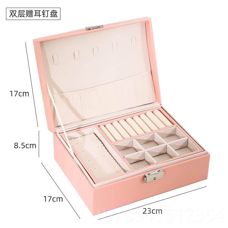 高档带锁珠主宝首盒公欧式韩国木质饰品盒饰纳耳环耳钉简约双层收,淘宝优惠券,粉丝福利购,淘宝优惠卷