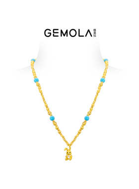 GEMOLA/格莫拉叛逆千金风古法金蓝甜蜜兔兔系列项链手串手链