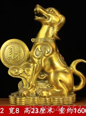 正品装纯铜金钱狗补西北缺角铜狗聚宝盆家居饰艺品桌面礼品公办工