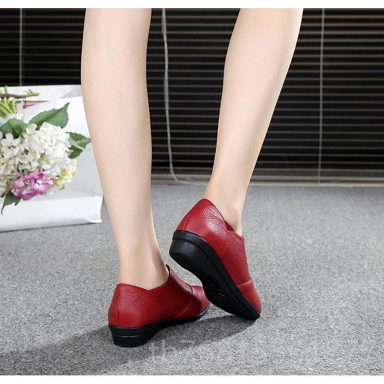 正品上海花牌真口皮鞋平底鞋牛皮女软底防滑坡跟单鞋大码深鞋妈女,淘宝优惠券,粉丝福利购,淘宝优惠卷