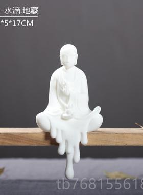 正品创德化白瓷意中式如来观地无相音佛像摆件工艺品家居玄关藏柜