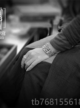 正品银手镯友手纯工银个性镯子民族风男女款情人礼物送女节送妈妈