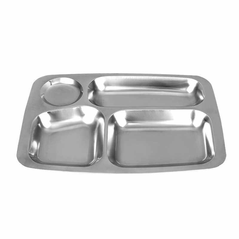 三格四格不锈钢餐盒食堂分格饭盒保鲜盒加深加厚带盖不锈钢快餐盘,淘宝优惠券,粉丝福利购,淘宝优惠卷