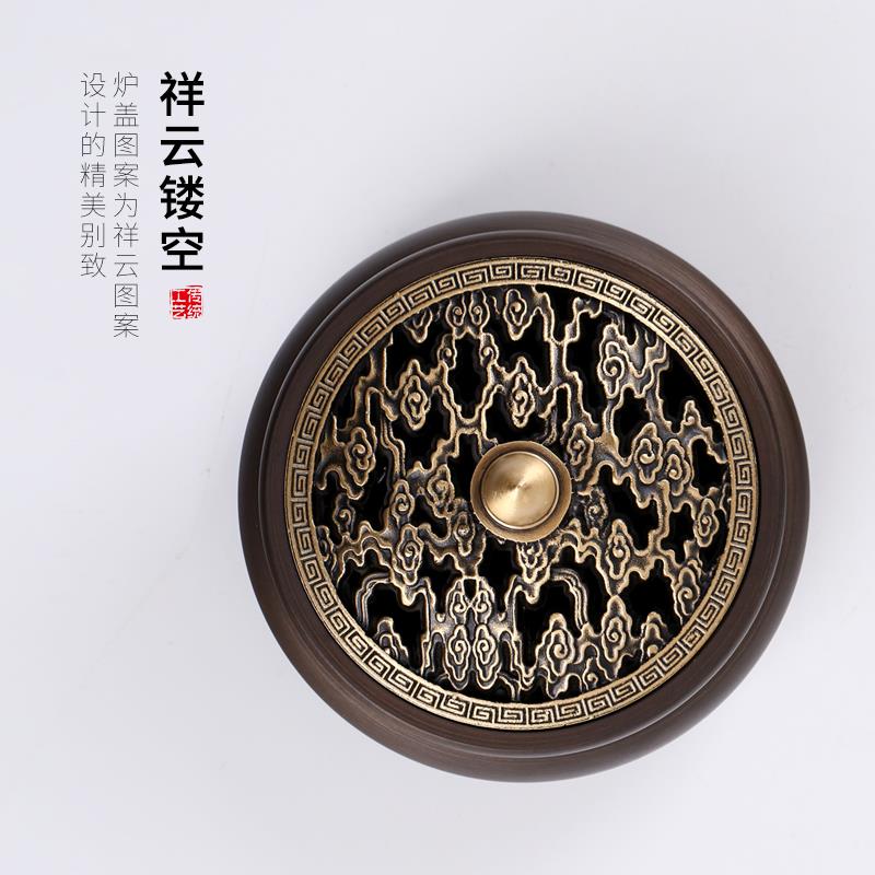 汉颂黄铜香炉家用室内熏香炉仿古檀香炉礼佛沉香香薰炉创意摆件 - 图1