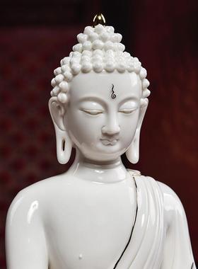 戴玉堂 陶瓷药师佛佛像家用居家供奉摆件汉藏药师琉璃光如来