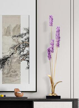 新中式紫水晶麦穗入户玄关壁龛工艺品摆设店铺开业乔迁礼品摆件