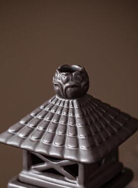 创意陶瓷迷你灯塔摆件复古家用禅意茶道装饰品微景观鱼缸造景配件