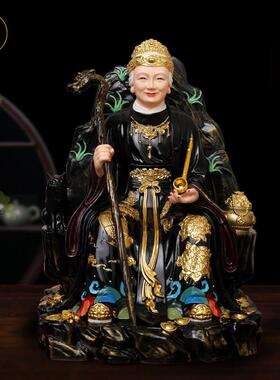 新款坐狐黑老太太神像铁刹山黑妈妈真身像黑奶奶佛像家用供奉摆件