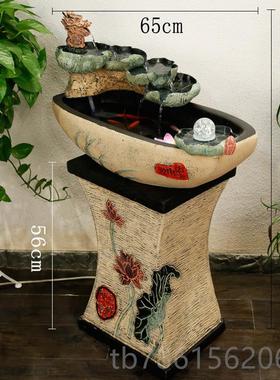 高档开业礼厅品假山摆流水喷泉件落水地景招财客循环水鱼缸创意加