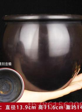 高档铜缸摆件缸聚宝宫缸盆黄古铜米缸故铜缸铜百福缸小水缸复礼品
