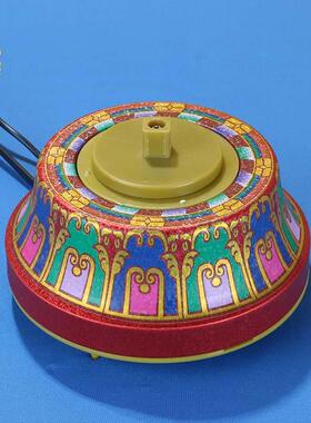 藏族电动转简经藏式转轮家用转金桶底座装饰品金转筒家居玄关摆设