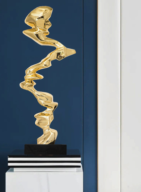 现代轻奢创意酒店大堂摆件会所玄关抽象客厅电视柜树脂雕塑艺术品