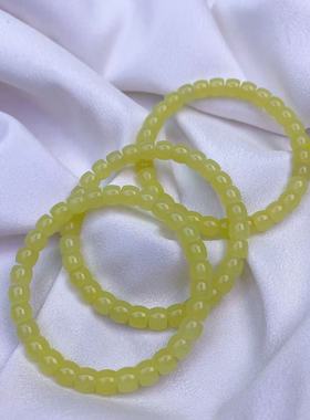 天然和田玉黄口料6×7直切手串