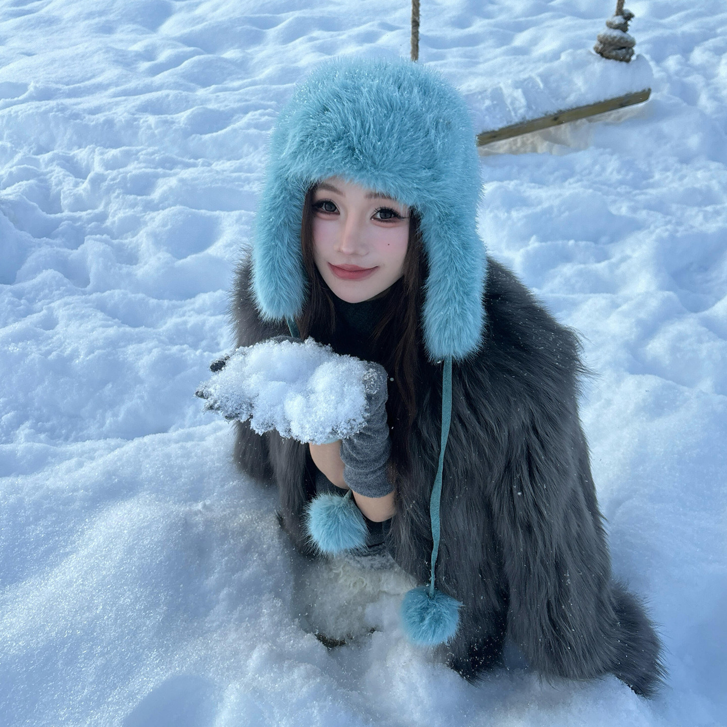 毛茸茸雷锋帽长白山看雪必备东北防风防寒学生百搭冷帽加厚毛绒帽