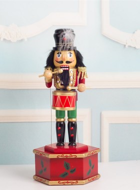 复古怀旧胡桃夹子木偶人士兵音乐盒圣诞节礼物创意八音盒礼品摆件