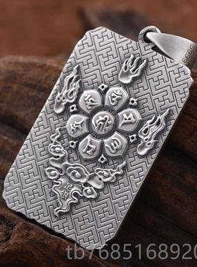 高档99纯银关吊9坠关二爷 关羽 男泰银项上尊公链男饰中国风饰品