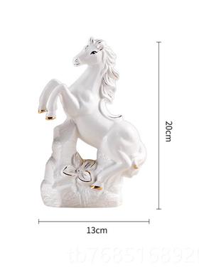 高档创意陶居瓷艺马小工品摆件家客厅桌面装饰品招风水摆设财工艺
