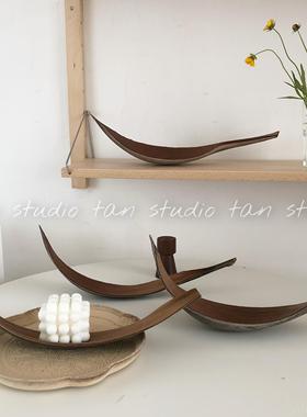 高档TJJ丨ins同款然北欧术风居摆件艺工作室民宿摆设天叶子小众家