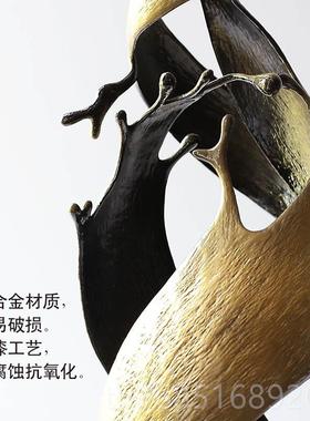 高档轻奢客摆厅业入户玄柜风生水起件抽象创意软关装饰品办公室开