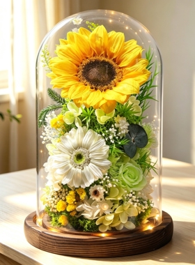 永生花向日葵礼盒教师节礼盒