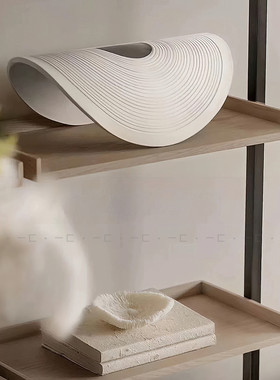 一匚 现代轻奢陶瓷花器相框摆件 书房客厅样板间床头柜书架装饰品