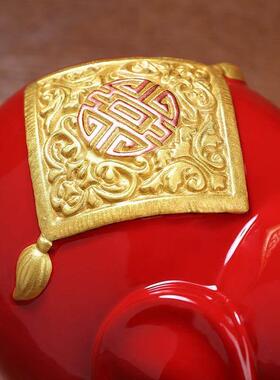 东方泥土中式陶瓷大象摆件招财吉祥物摆设家居客厅酒柜玄关装饰品