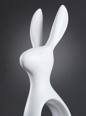 兔子北欧摆件轻奢黑白简约创意家居摆设酒柜房间客厅电视柜装饰品