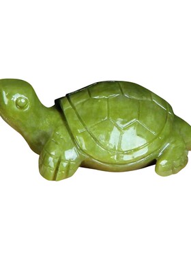 天然玉石雕刻乌龟小玉龟可爱鱼缸岫玉长寿龟饰品客厅摆件