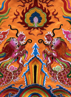 佛桌围佛台布佛桌布龙戏珠刺绣佛光普照桌围