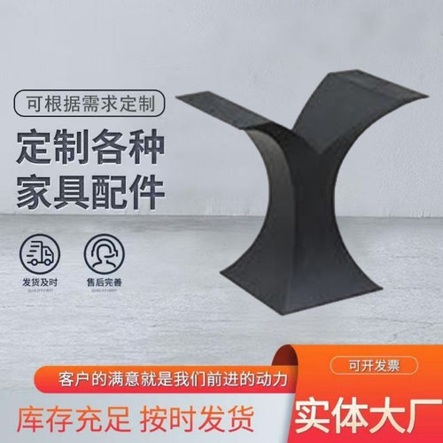 奢石餐桌脚大理石石餐桌高端五金餐桌腿不锈钢脚架超晶圆桌轻奢 - 图2