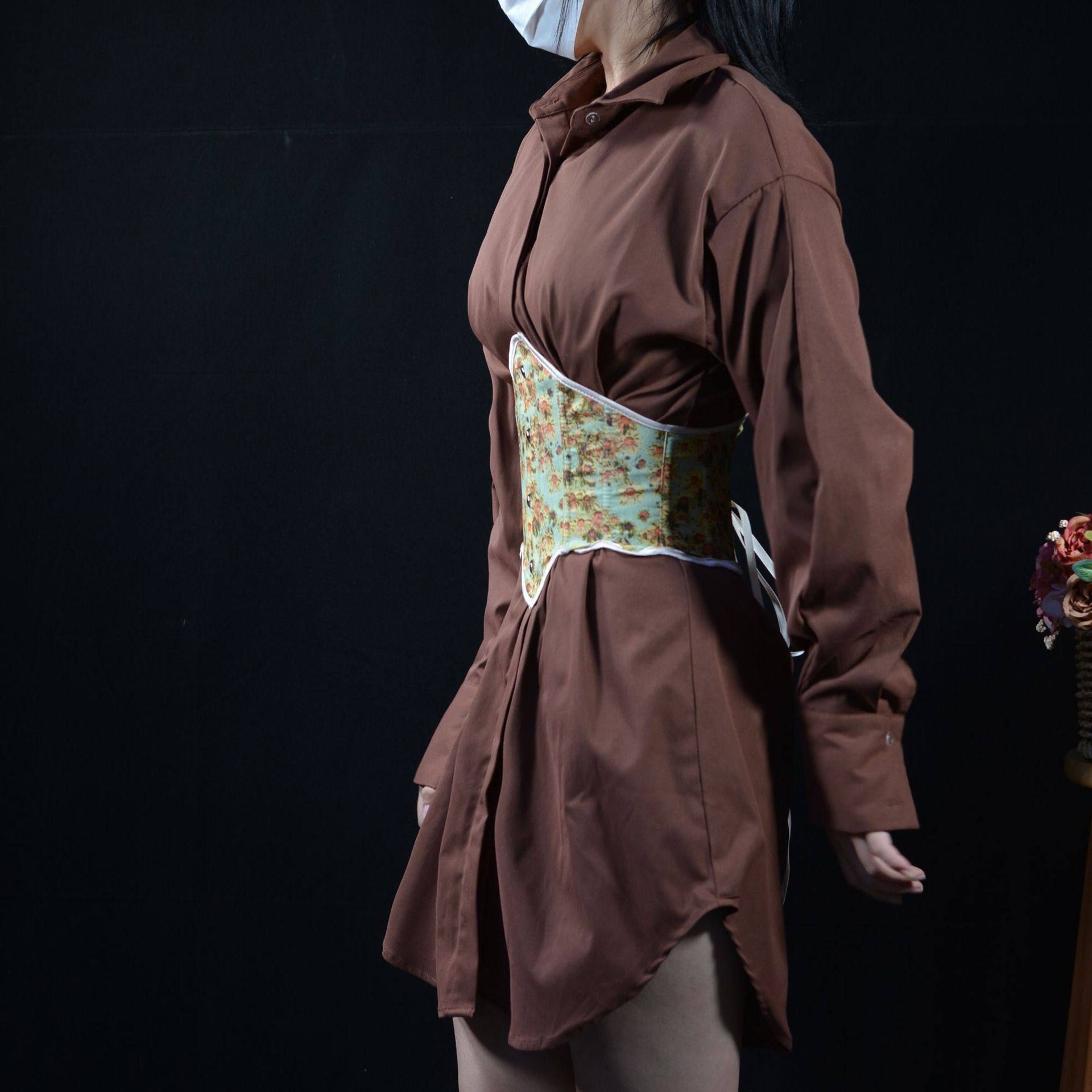 230短款4扣22cm小碎花迷你向日葵上下两面穿腰夹后绑带定型腰封,淘宝优惠券,粉丝福利购,淘宝优惠卷