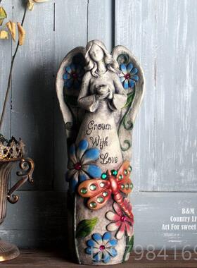 正品台百木家覆古老美国田天使爱的座右花园庭铭院阳装饰摆件景观