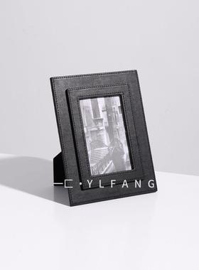 一匚 现代轻奢金属几何烛台相框烛台 样板间售楼部酒店办公室摆件