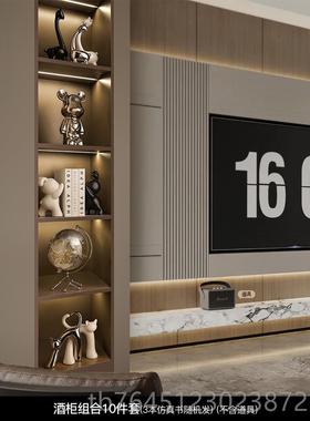 高档贝汉美奢玄高关轻酒柜新房装饰代品摆件客厅现高档餐边柜级感