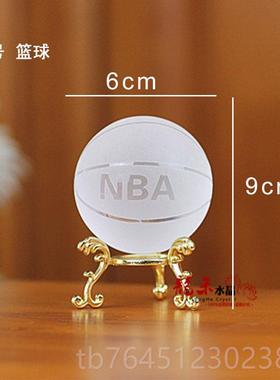 高档色欧式水晶球地家球仪摆件客公厅装饰品足球居办室礼品手工艺